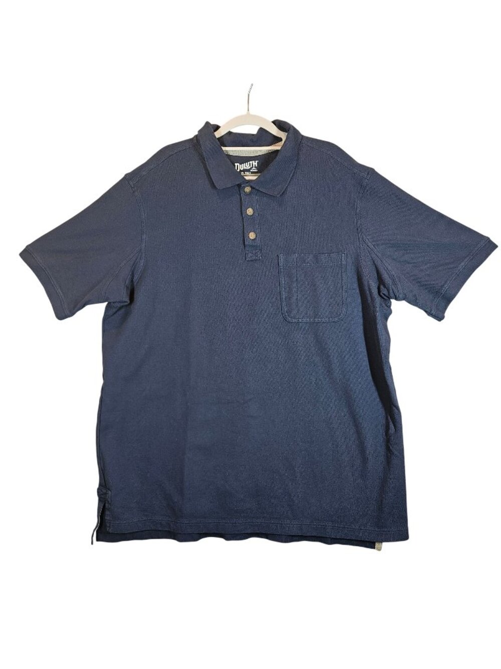 Duluth Mens XL Tall Navy Blue Polo Shirt Pocket